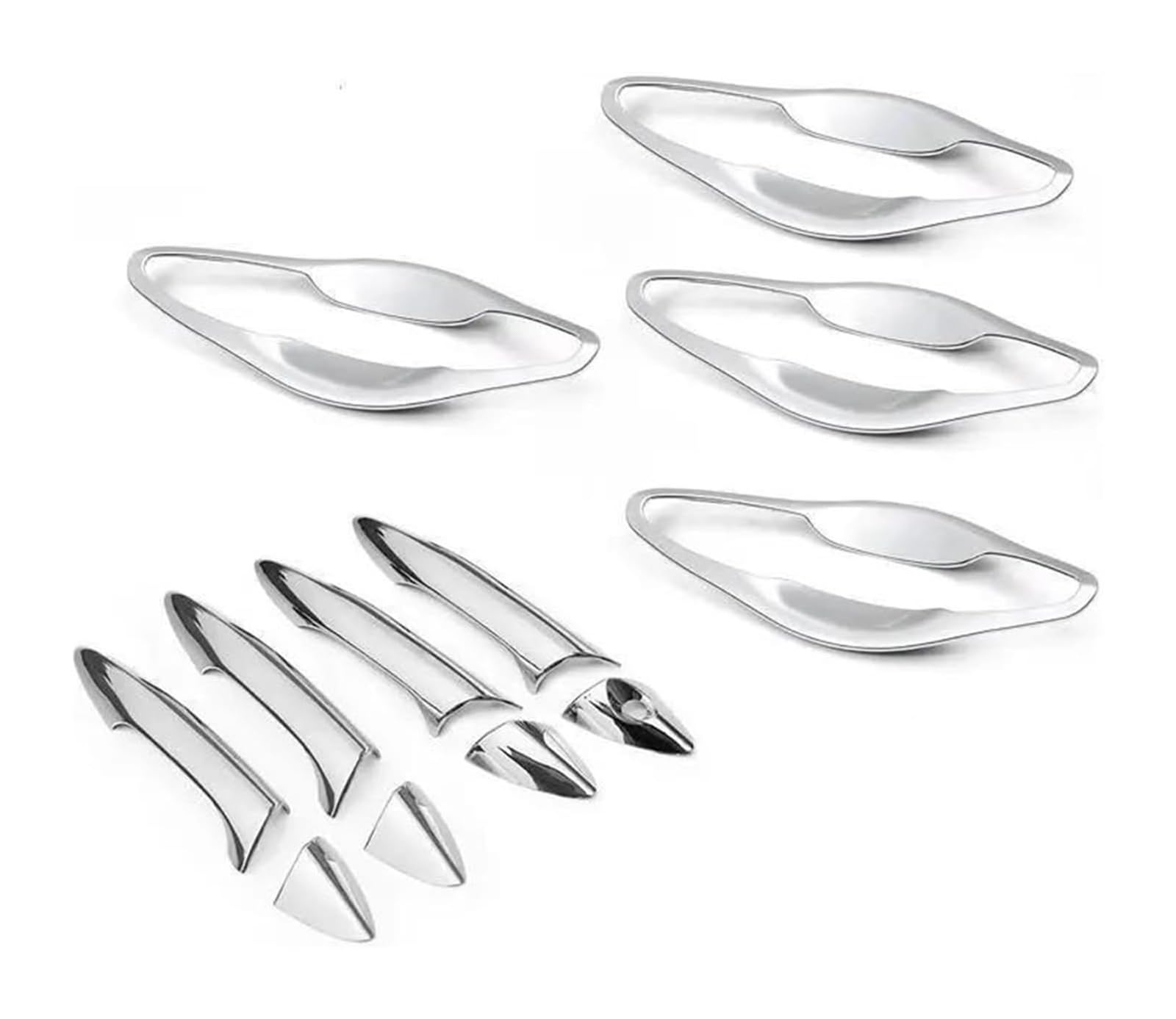 Hckclmbmzw 3 For Hyundai For Elantra 2011-2016 Chrome Door Handle Cover Trim Molding Catch Overlay Garnish Cap Cup Protector Door Handle Cover(3)
