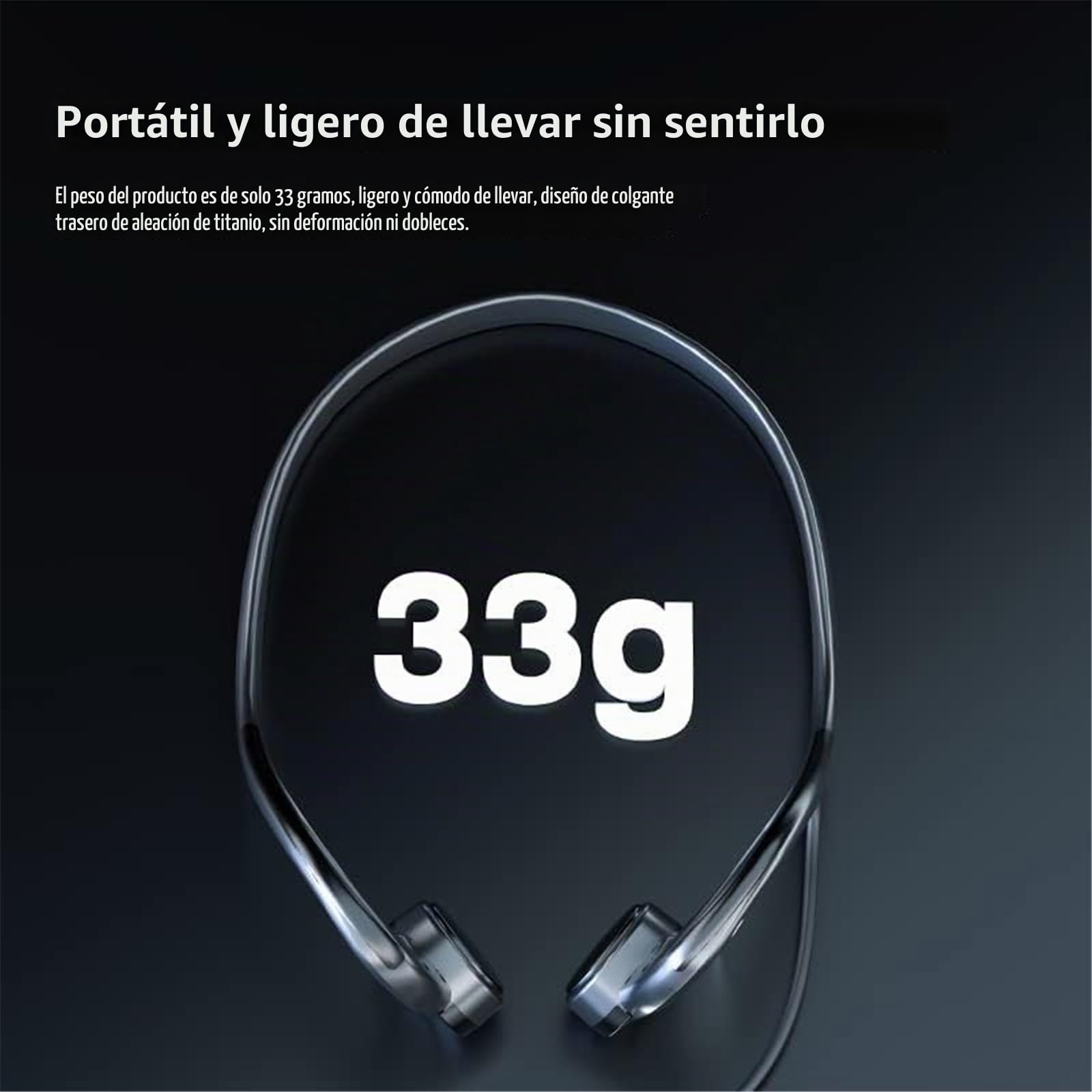 Auriculares de conducción ósea IP8, resistente al sudor, micrófono integrado, reducción del ruido, adecuados para correr y deportes