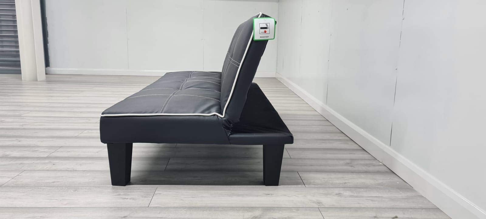 Buy MODERNIQUE Black Faux Leather 3 Seater Sofa Bed 3 Positioned BED