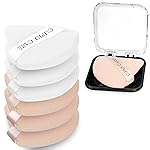 CUPID CARE 6 Pcs Triangle Powder Puff with 2 Travel Cases, Setting Powder Puffs for Face Powder and Foundation, Velour Makeup Puff for Loose Powder Body Powder, Skin-Friendly, Beauty Makeup Tools