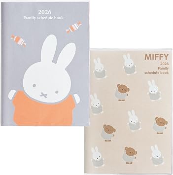 دفتر ملاحظات Kutsuwa MF916C، دفتر ملاحظات عائلة Miffy، 2026، شهريًا، يبدأ يوم الأحد، كاندي