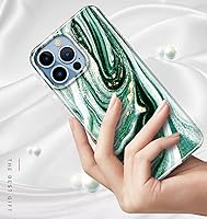 Vista 3 de luolnh Funda dorada brillante compatible con iPhone 13 Pro, diseño de mármol, a prueba de golpes, delgada, de silicona suave, TPU para iPhone 13 Pro