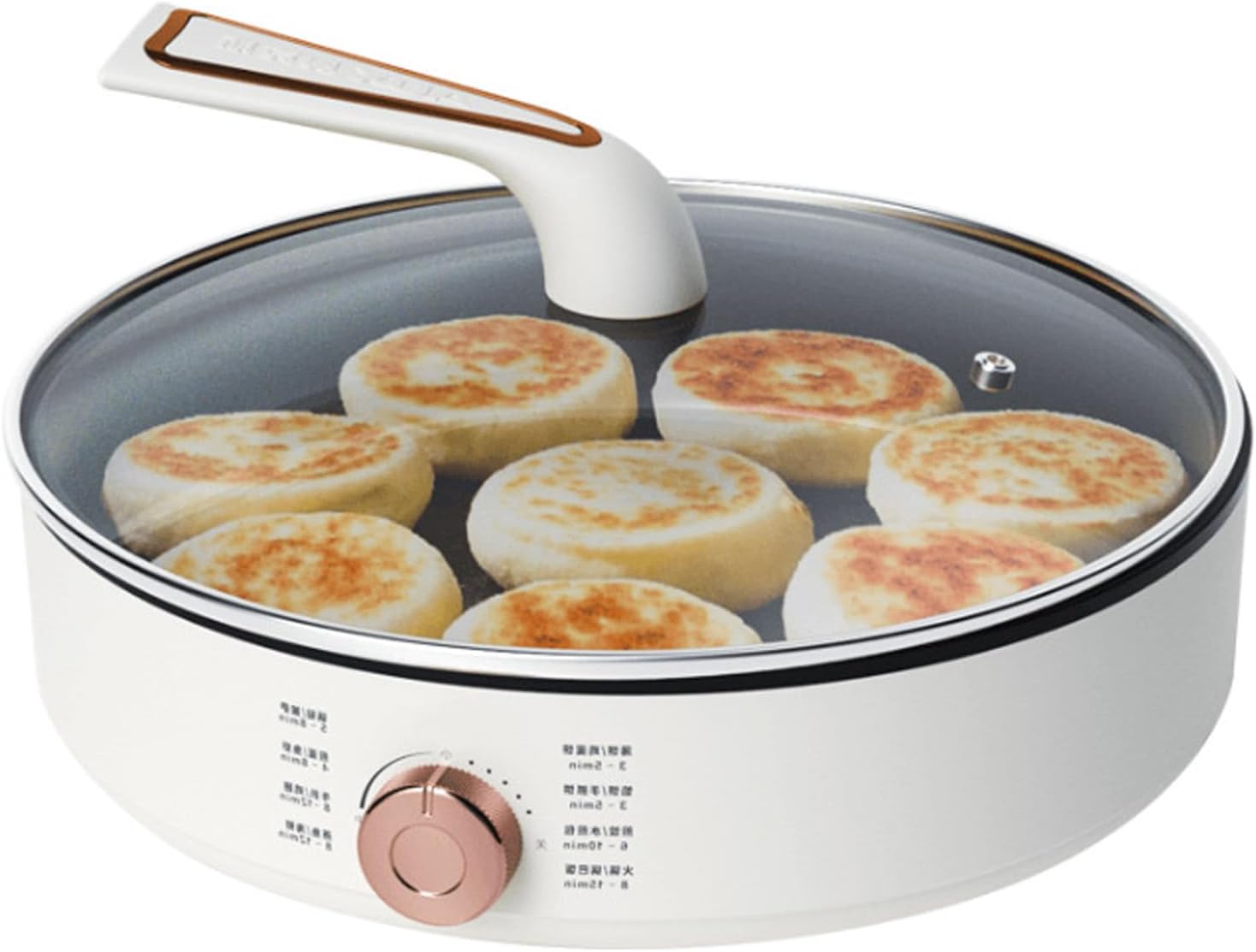 1200W Electric Skillet and Frying Pan,Portable Nonstick Cooker,Integrated Steaming and Cooking,Easy to Clean,for Households and Restaurants