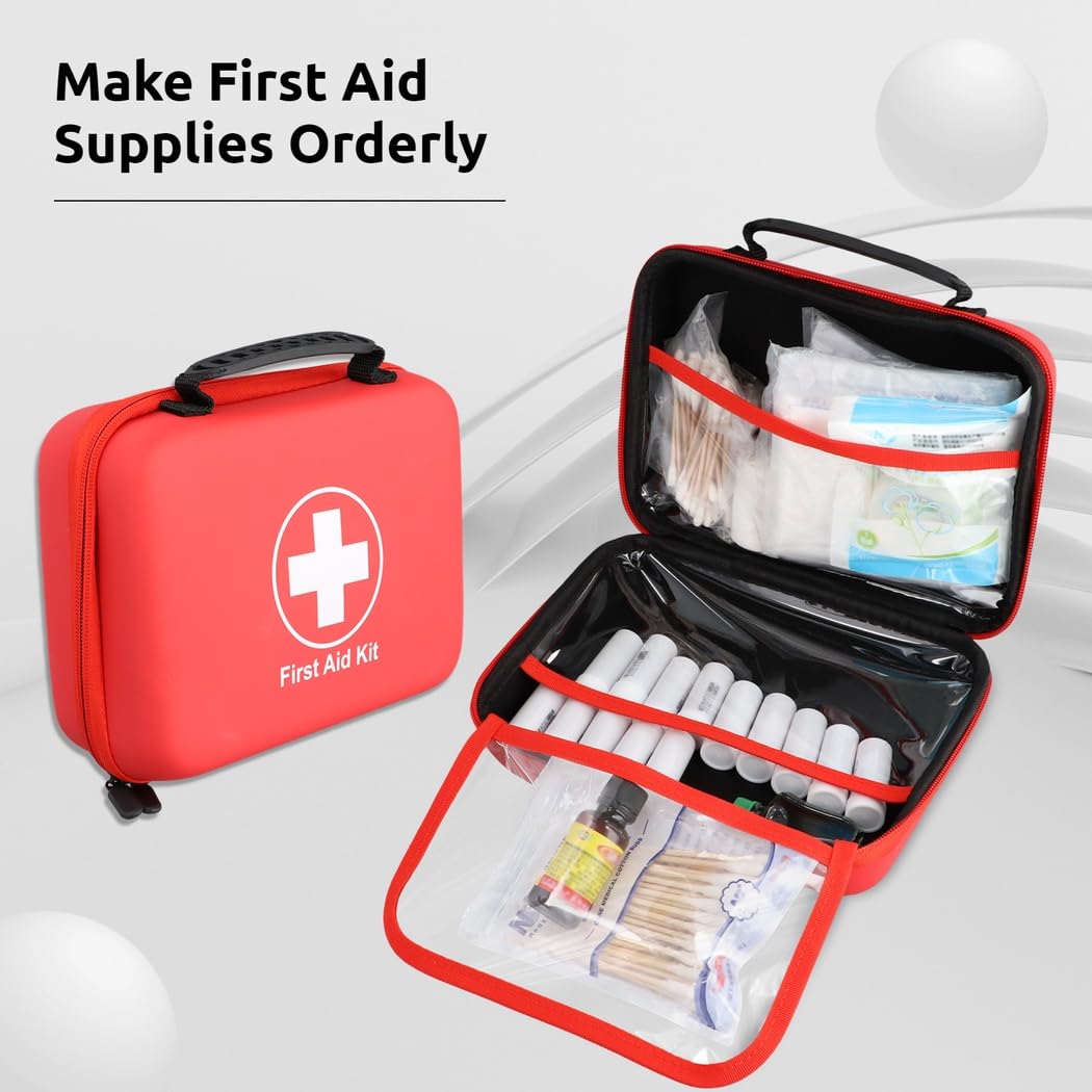 Kit compact pour la maison, le bureau, les voyages, le camping, l'extérieur, la randonnée et la voiture, étui étanche en EVA, kit de soins d'urgence familiaux