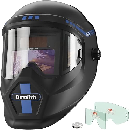 Casco de soldadura de color verdadero 1111 con vista lateral, capucha de soldadura de oscurecimiento automático con energía solar, máscara de
