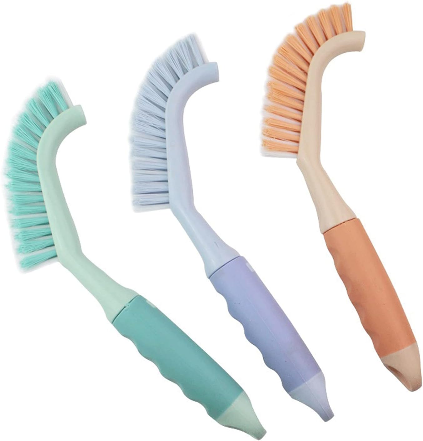 SOYDAN クリーニングブラシ ロングハンドル、キッチンクリーニングブラシ肘ブラシ付きクレバイスブラシ (Color : Blue