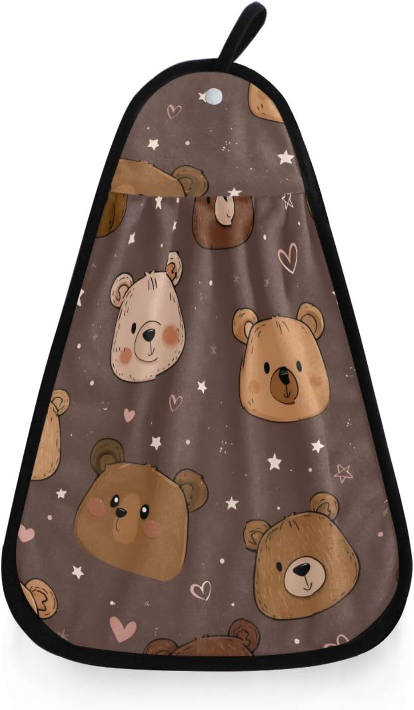 Small Hand Towel with Hanging Loop - Super Absorbent Quick-Dry Soft Fabric for Kitchen and Bathroom （Brown）