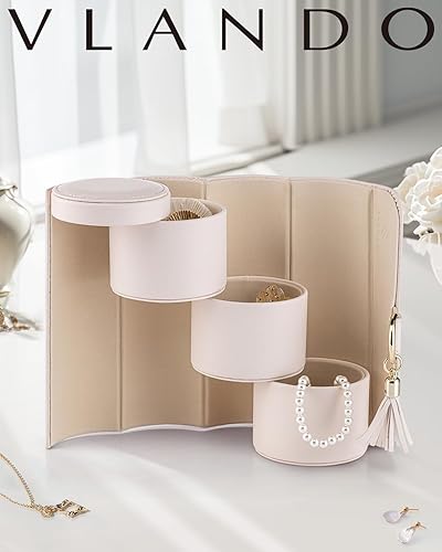 Vista 27 de Vlando Viaggio - Joyero pequeño, caja de almacenamiento para accesorios de viaje A. Gris