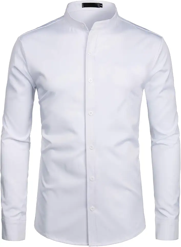 ZEROYAA Hipster Sleeve Mandarin Collar