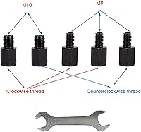 Vista 6 de MAMIKO Espejos Retrovisores Universales de Motocicleta para Perno Roscado M8 M10 Soporte de Espejo Double Take Compatible con Motocicleta Scooter