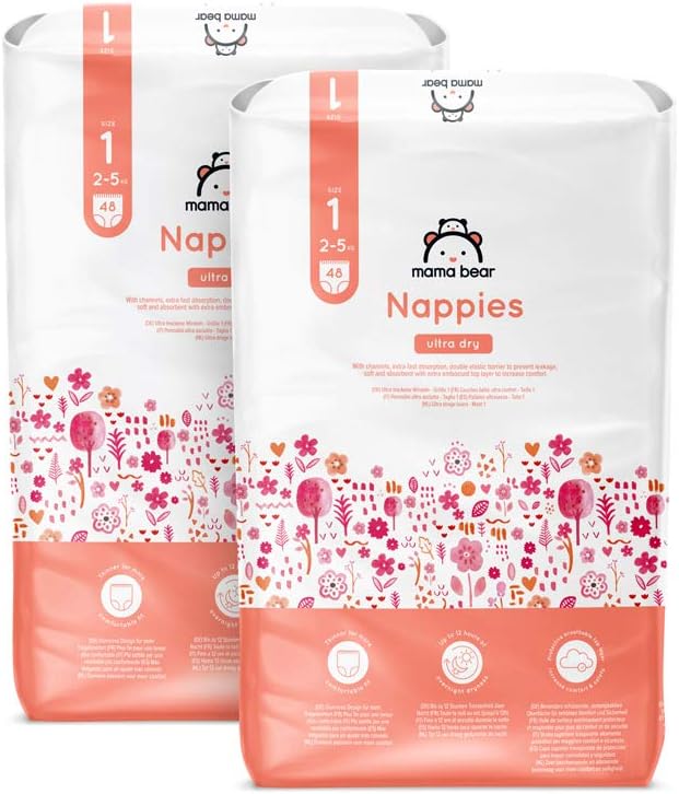 Marque Amazon Mama Bear 96 Couches bébé ultra absorbantes Taille