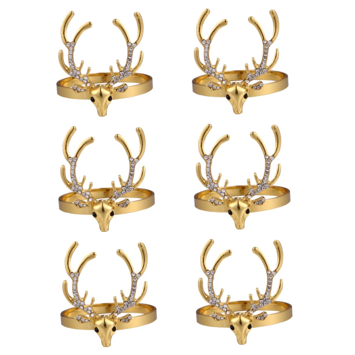 Ciieeo 18stücke Goldene Weihnachtsrentiere Serviettenringe Stilvolle Dekoration Für Festliche Dinnerpartys Tischaccessoires Für Weihnachten Und Feiertage