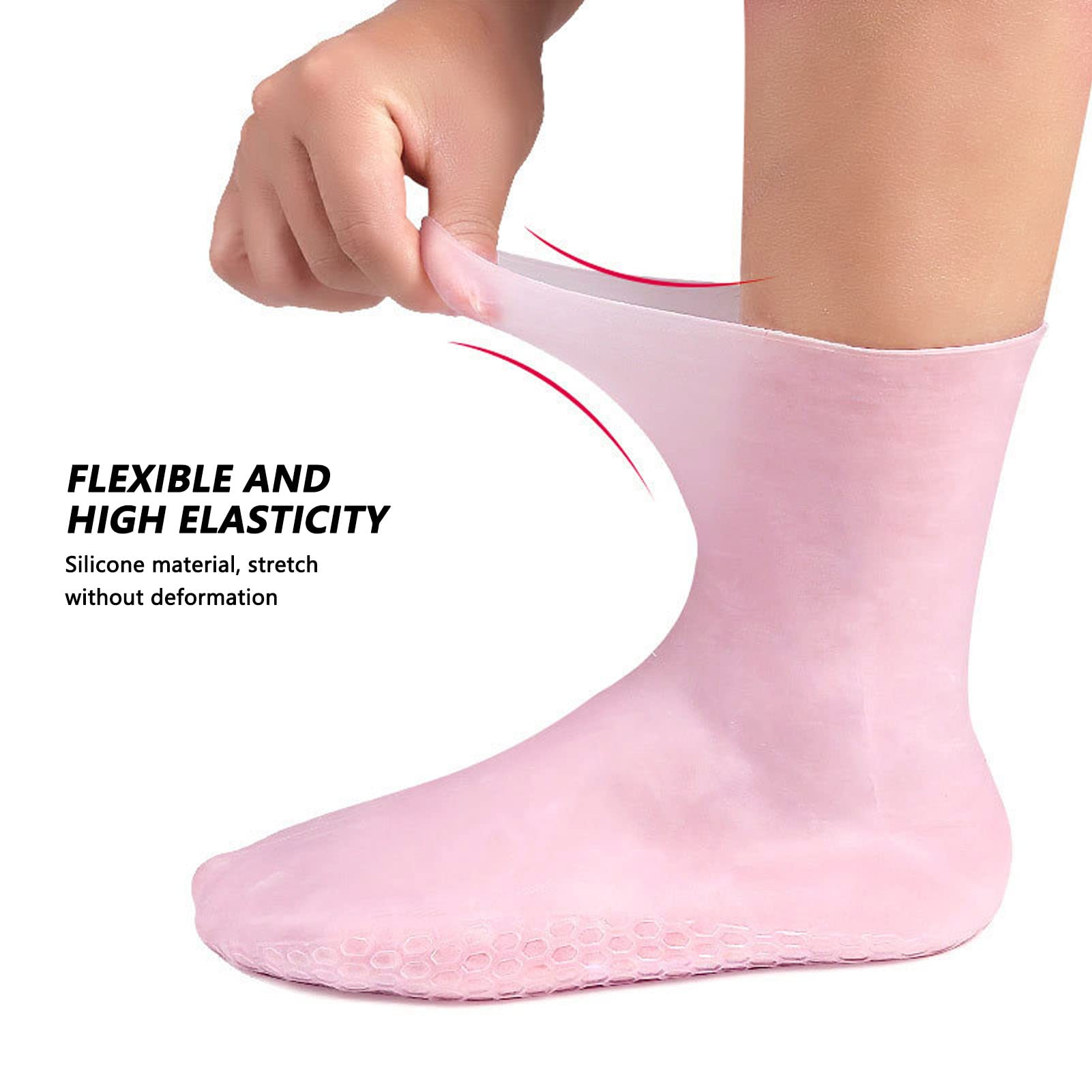 Silikon Socken, Silikonsocken Stoßdämpfung Druckentlastung Verhindern Sie Rissbildung Silikon Feuchtigkeitssocken Feuchtigkeitsspendende Fußsocken Frauen Silikongelsocken Für Trockene Rissige Kosmetik