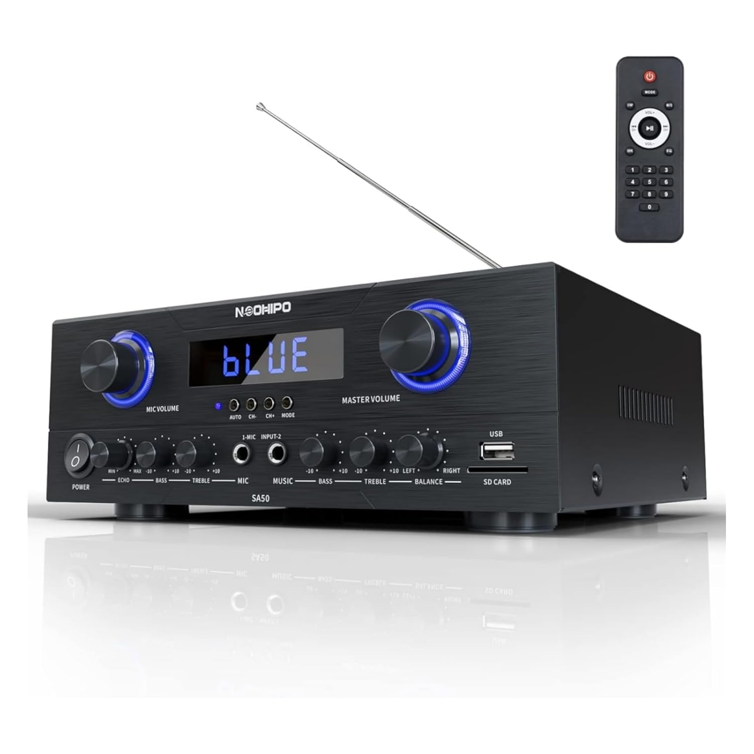 NEOHIPO SA50 Bluetooth 5.0 200Wx2 Class AB Amplifier Home Audio Stereo ...