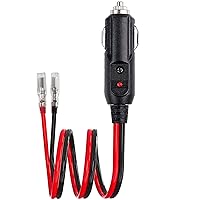 Vista 3 de Cable adaptador de encendedor de cigarrillos macho de 12 V, 24 V, resistente, 14 AWG, paquete de 2, enchufe macho para encendedor de cigarrillos