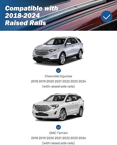 Miniatura 5 de JOYTUTUS Portaequipajes antirrobo para el techo del coche compatible con Chevy Equinox y GMC Terrain 2018-2024 con rieles laterales, barra