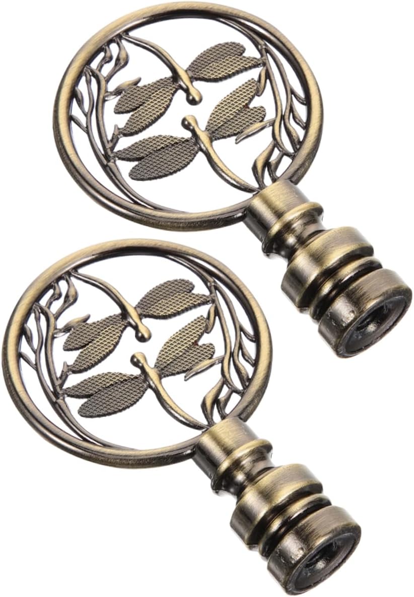 Cabilock 2pcs Retro Harp Lamp Finial Knobs Vintage-style Lampshade Holders for Table and Floor Lamps Decorative Light Screw Caps Lighting Accessories