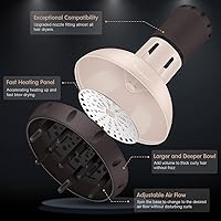 Vista 4 de Segbeauty Difusor de cabello con cuenco profundo, flujo de aire ajustable, accesorio profesional para cabello rizado y ondulado, herramienta