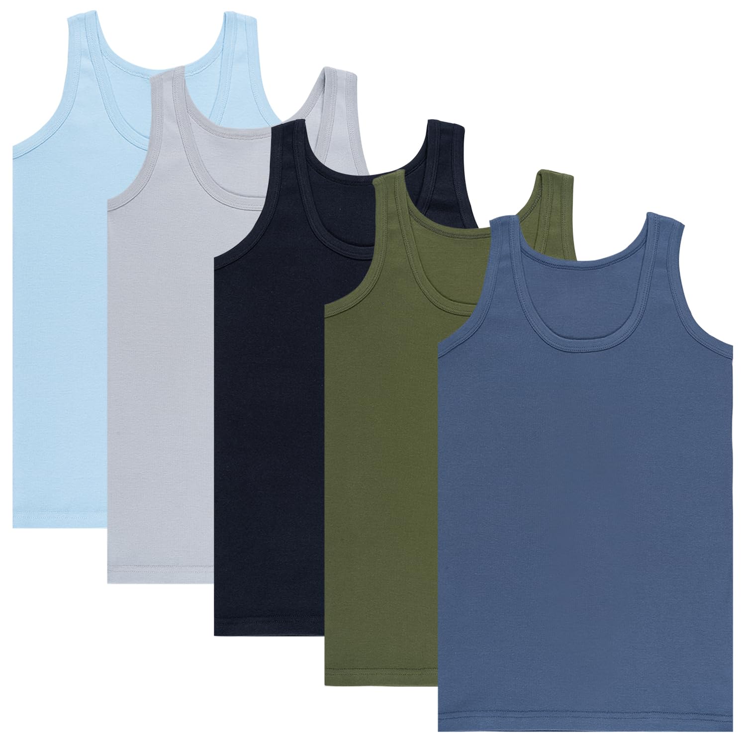 LOREZA ® 5 Maillot de Corps garçon 100% Coton sans Coutures latérales Débardeur