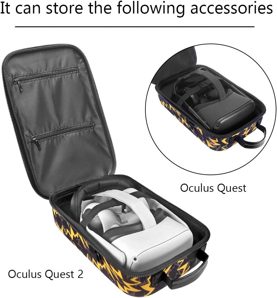 HIJIAO Hard Travel Case for Oculus Quest 2 & Quest VR Gaming Headset and Controllers Accessories Waterproof Shockproof Carring case (Yellow)