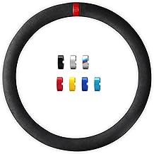 Shining Wheat Universal 37-38 cm Diameter, Soft, Suede Steering Wheel Cover, Contains 8 Coloured Markers