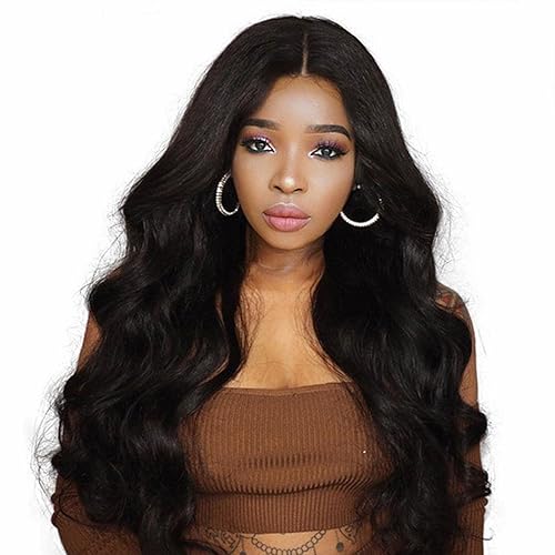 Miniatura 3 de Pelucas de encaje frontal para mujer, pelucas largas sintéticas onduladas con flequillo para mujeres negras, fibra de calor afro, ama tus rizos