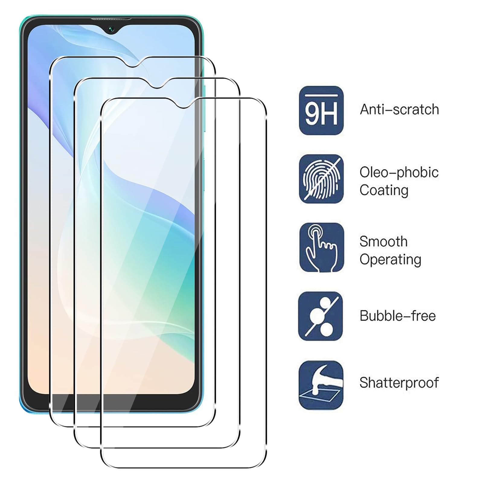 Cover + 3 Pellicole Vetro Temperato Per OSCAL C30 PRO / C30 - Custodia Morbida In Silicone TPU Trasparente Con Bumper E Protezione Schermo 9H