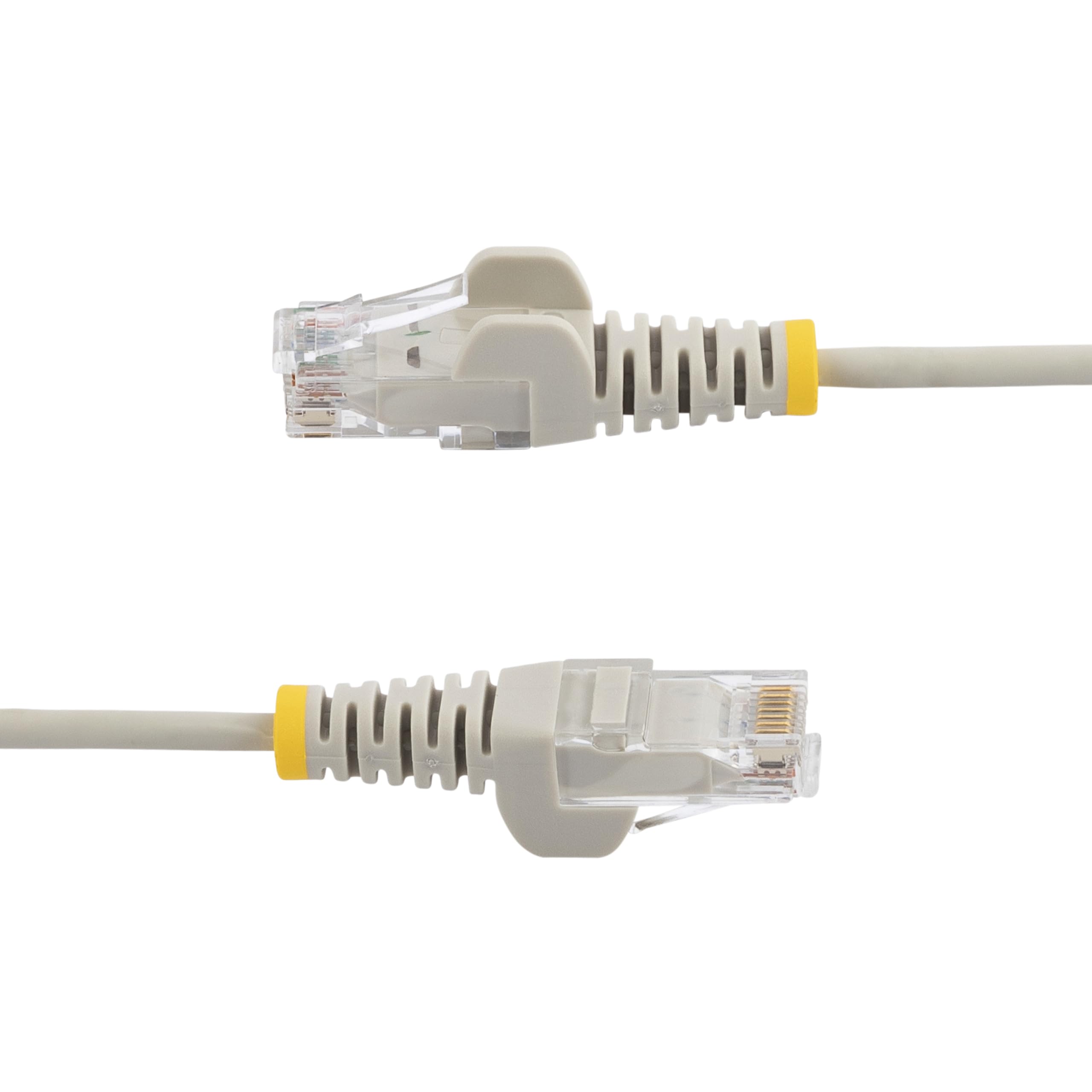 StarTech - Cavo CAT6 sottile grigio da 15,2 cm, confezione da 10, antigroviglio, RJ45, LSZH, 28 AWG, in puro rame nudo, cavo patch di rete sottile