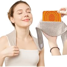 Ouliget Warming Neck Wrap with Pockets Used for Storing Heating Pad/Herb Pads,Reusable Portable Neck Warmer,Wrap Scarf Relief of Arthritis Pain Swelling Sprains