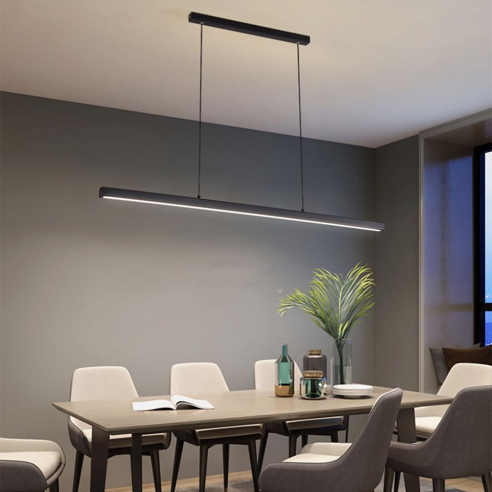 Lámpara colgante lineal LED, lámpara colgante para Mesa de billar, lámpara de techo para Isla de cocina, iluminación colgante regulable para comedor, oficina, Luz tricromática, Il