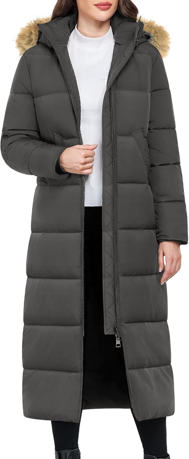 Long Winter Coats for Women Maxi Length Puffer Coat Warm Quilted Jacket Ladies Full Length Down Fur Hood Trendy 2026 - Image 8