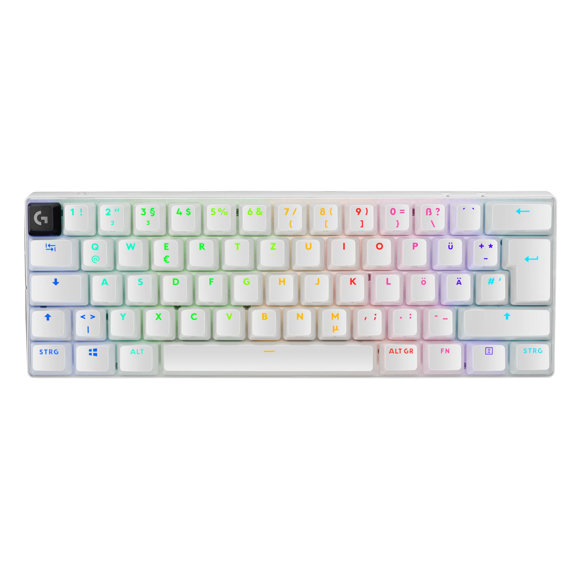 Logitech G PRO X 60 LIGHTSPEED Wireless Gaming Keyboard, QWERTZ German Layout, Tactile - White