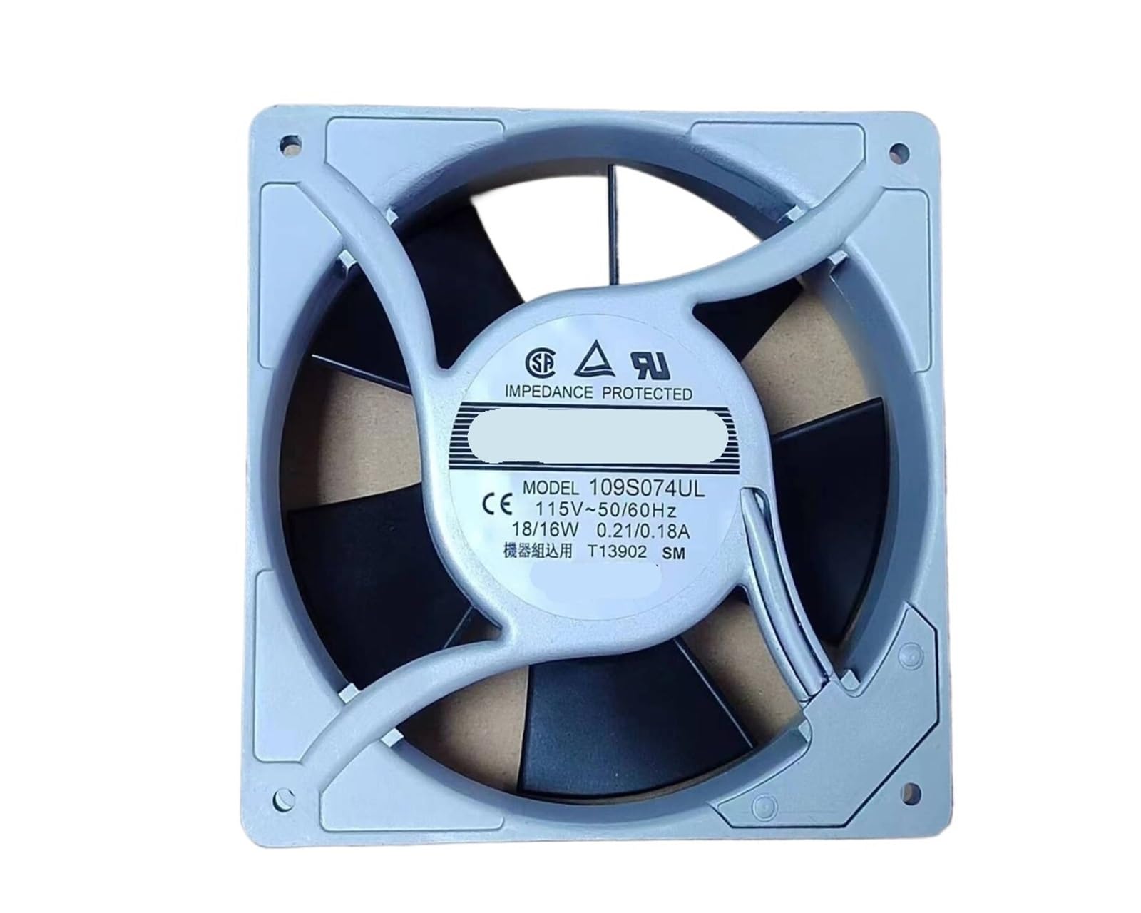 YMUGUEGH 109S074UL 115V 18 / 16W 0.21/0.18A 120 * 120 * 38MM fan