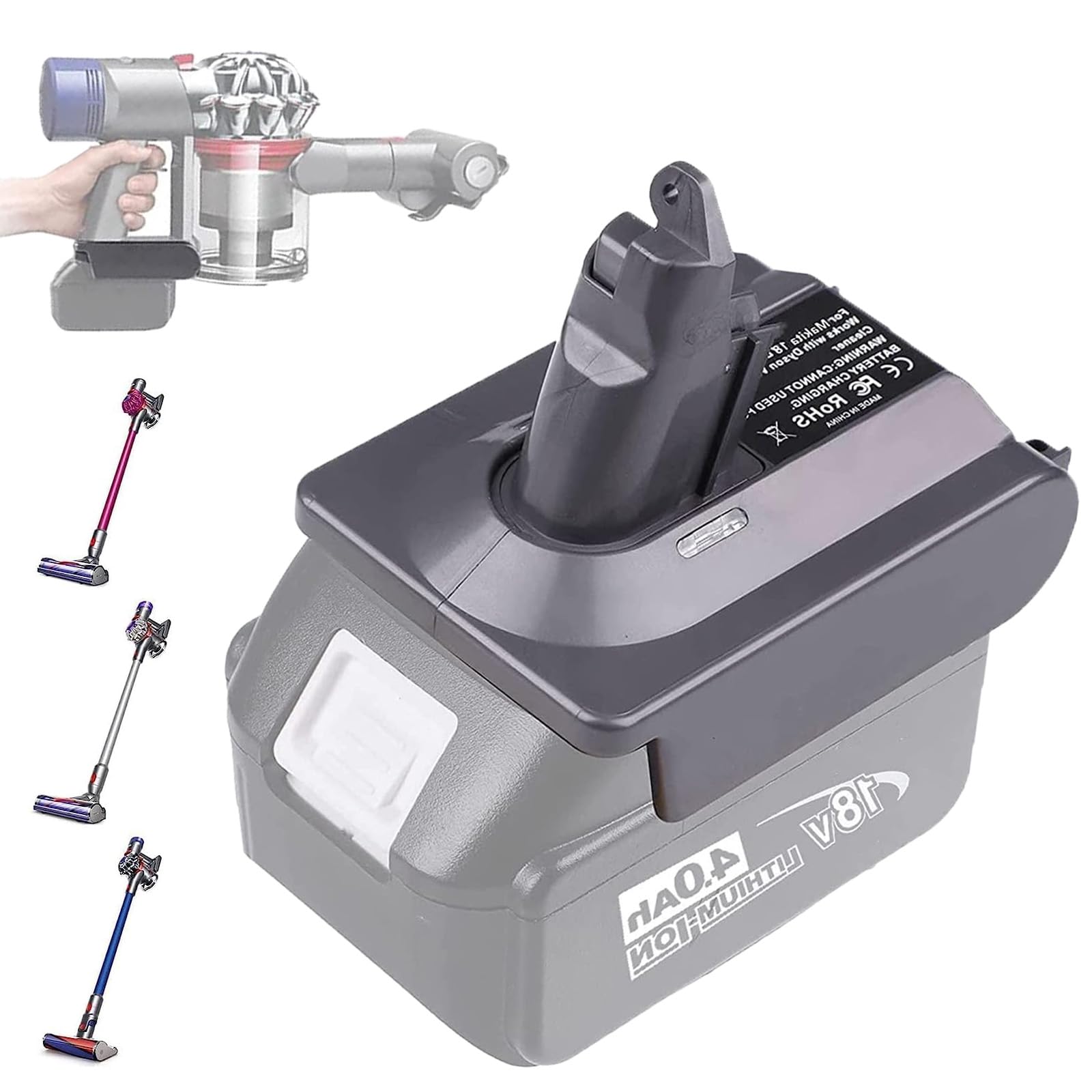Adaptateur V6 batterie Makita 18V résout les coupures de votre aspirateur Dyson DC62 SV09 SV04
