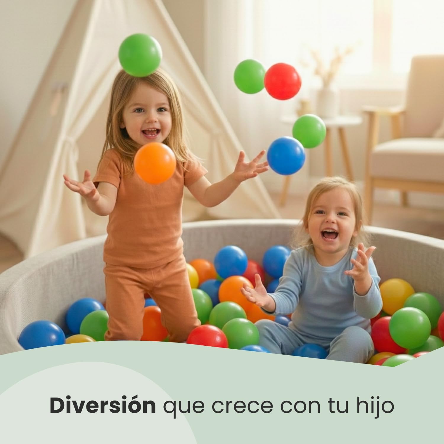 LittleTom Desde el Nacimiento 100 Esferas Piscina Infantil 7cm - Piezas Plástico Coloridas Seguras sin BPA para Bebé - Juguete Educativo Estimulación Motriz - Accesorios Parque Tienda Hogar Jardín