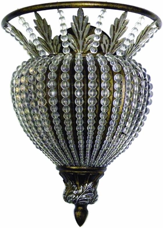 8322-ABS Wall Sconce with N/A Shades, Antique Brass Silver