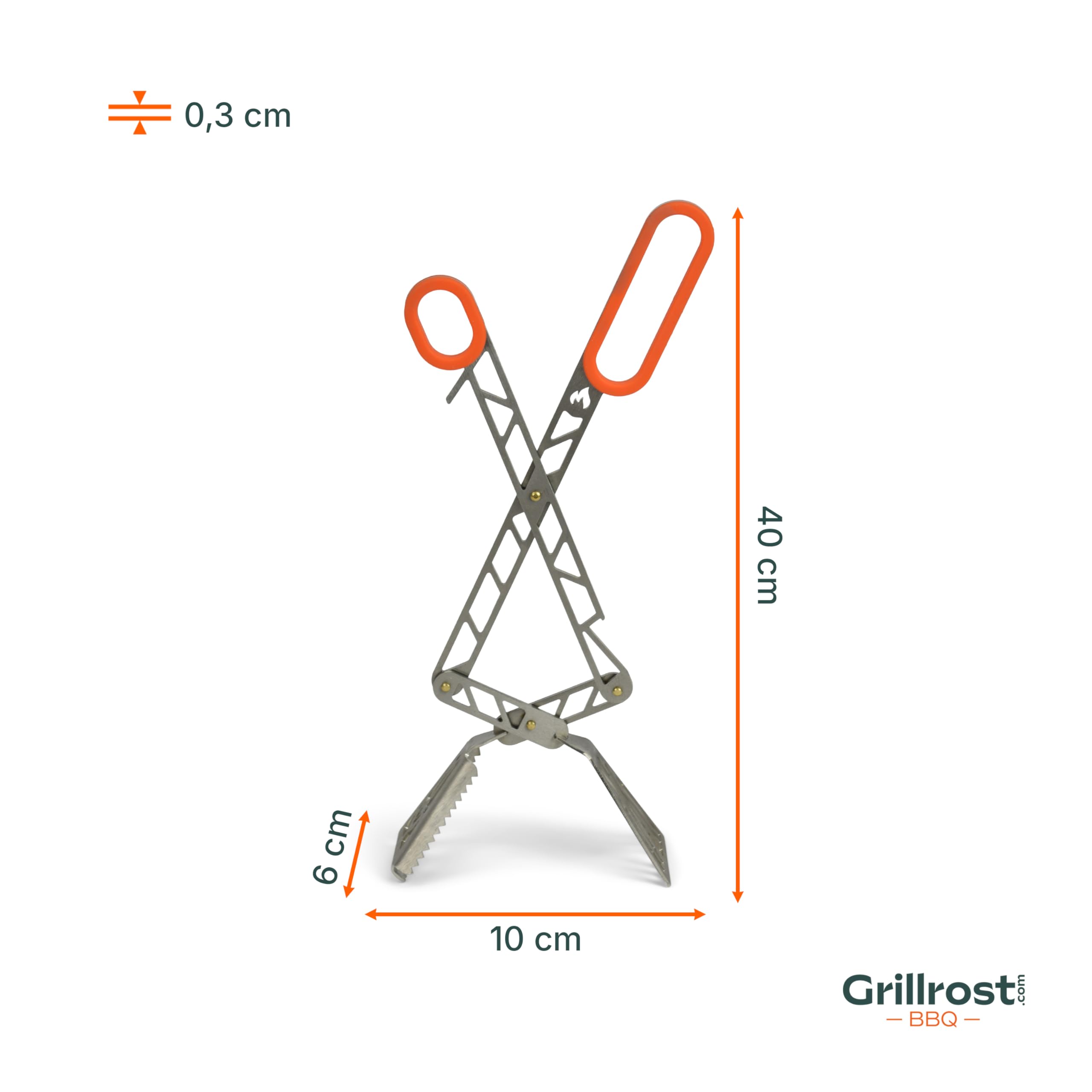 Grillrost.com Das Original T-Rex - Le Migliori pinze da Barbecue tedesche - Massima Potenza Grazie all'azione a Leva - Acciaio Inossidabile