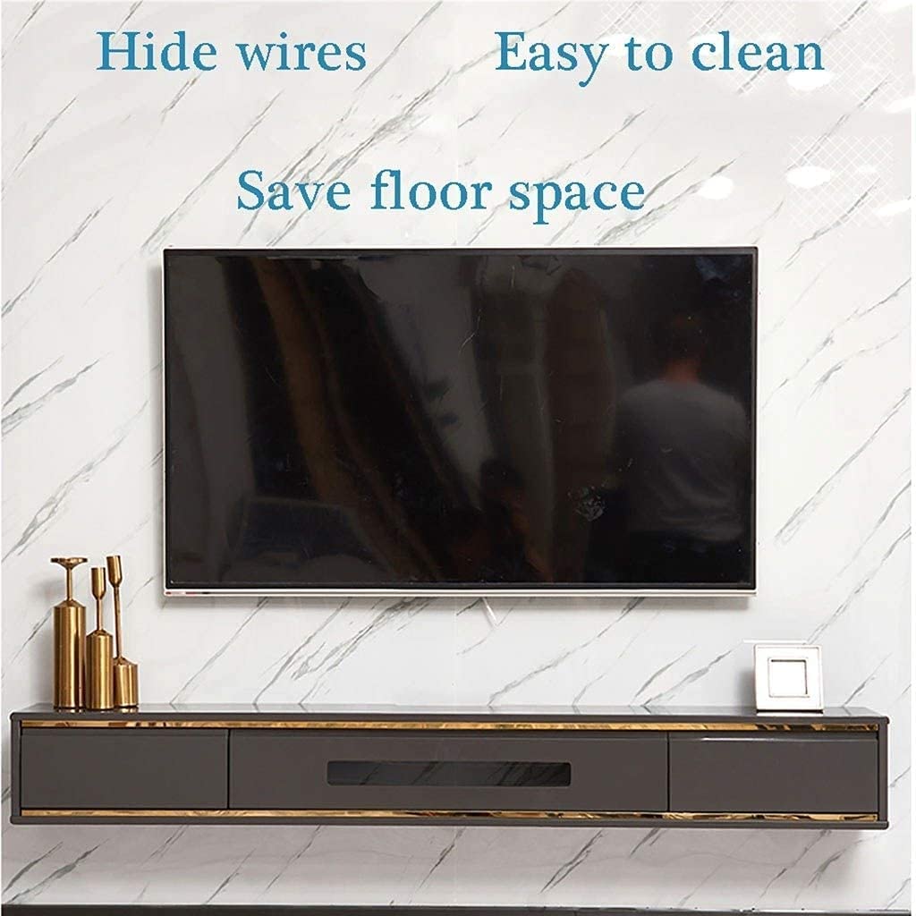 Cool Floating Tv Cabinet Makeup Storage Box White Wall Display Shelves