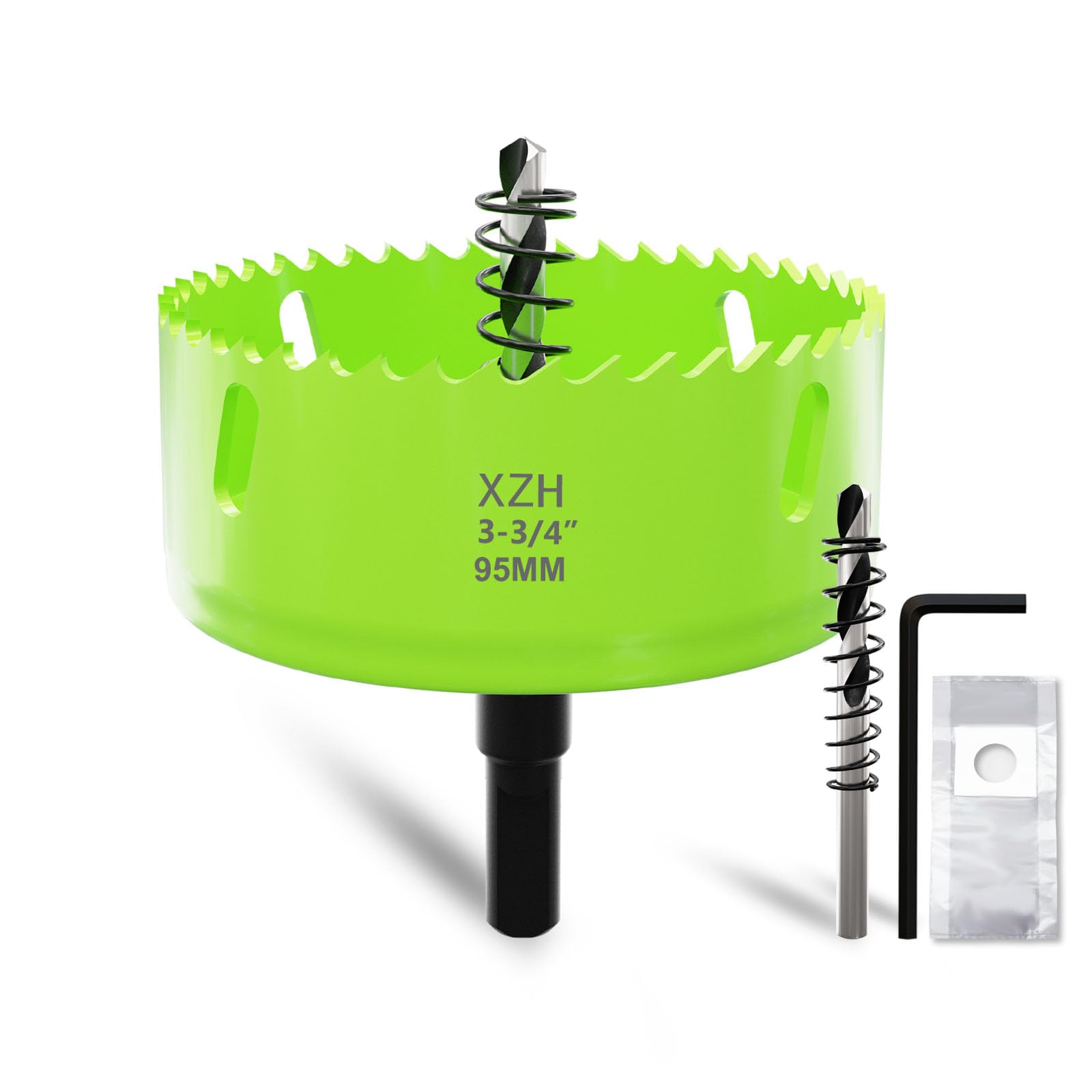 XZH 95mm Bi-Metal Hole Saw Kit with Arbor & Pilot Bit, Effortless Smooth Cutting for Wood Plastic, Drywall & Thin Metal