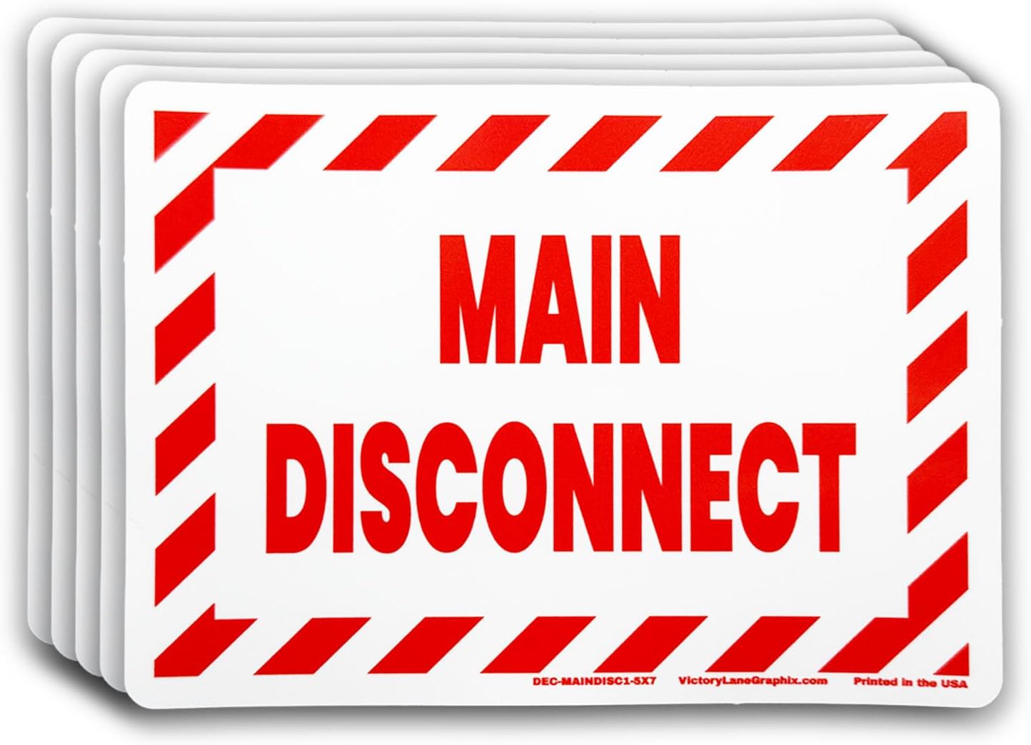 Main Disconnect Electrical Labels 5"x7" – 5 Pack – High Visibility Safety Stickers for Electrical Panels, Buildings & Equipment – Durable Industrial Vinyl – OSHA Style Warning Decals