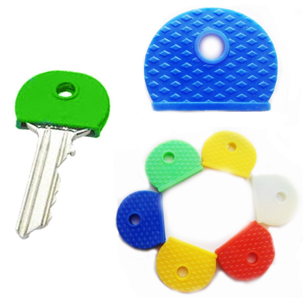 V-VAPE 6 assorted Coloured KEY TOP COVERS Head Caps Tags ID Markers MIXED TOPPERS