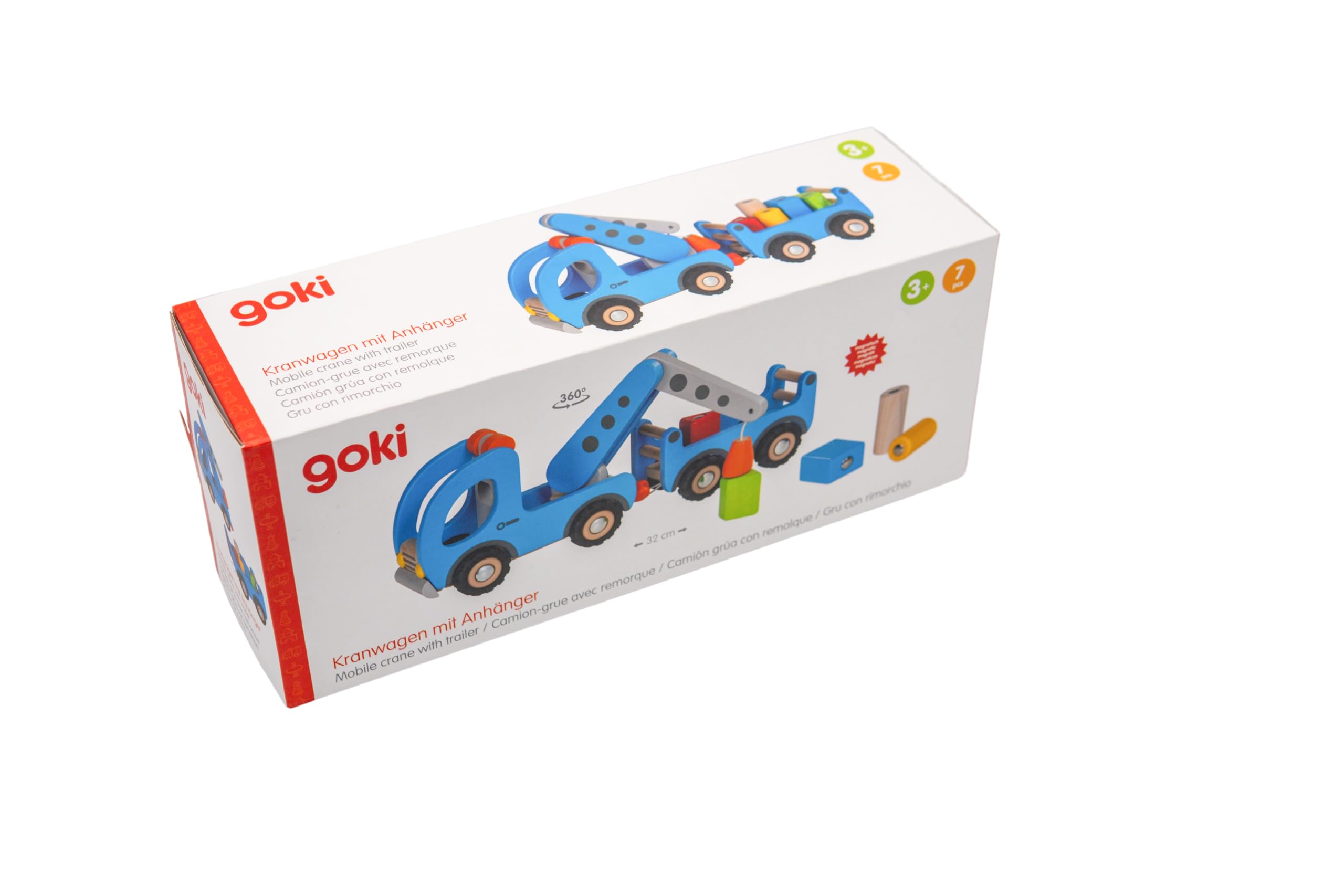 Goki - Camion Grue avec Remorque n'applique Pas de Jeux d'action et de réflex, Multicolore, Unique (55875)