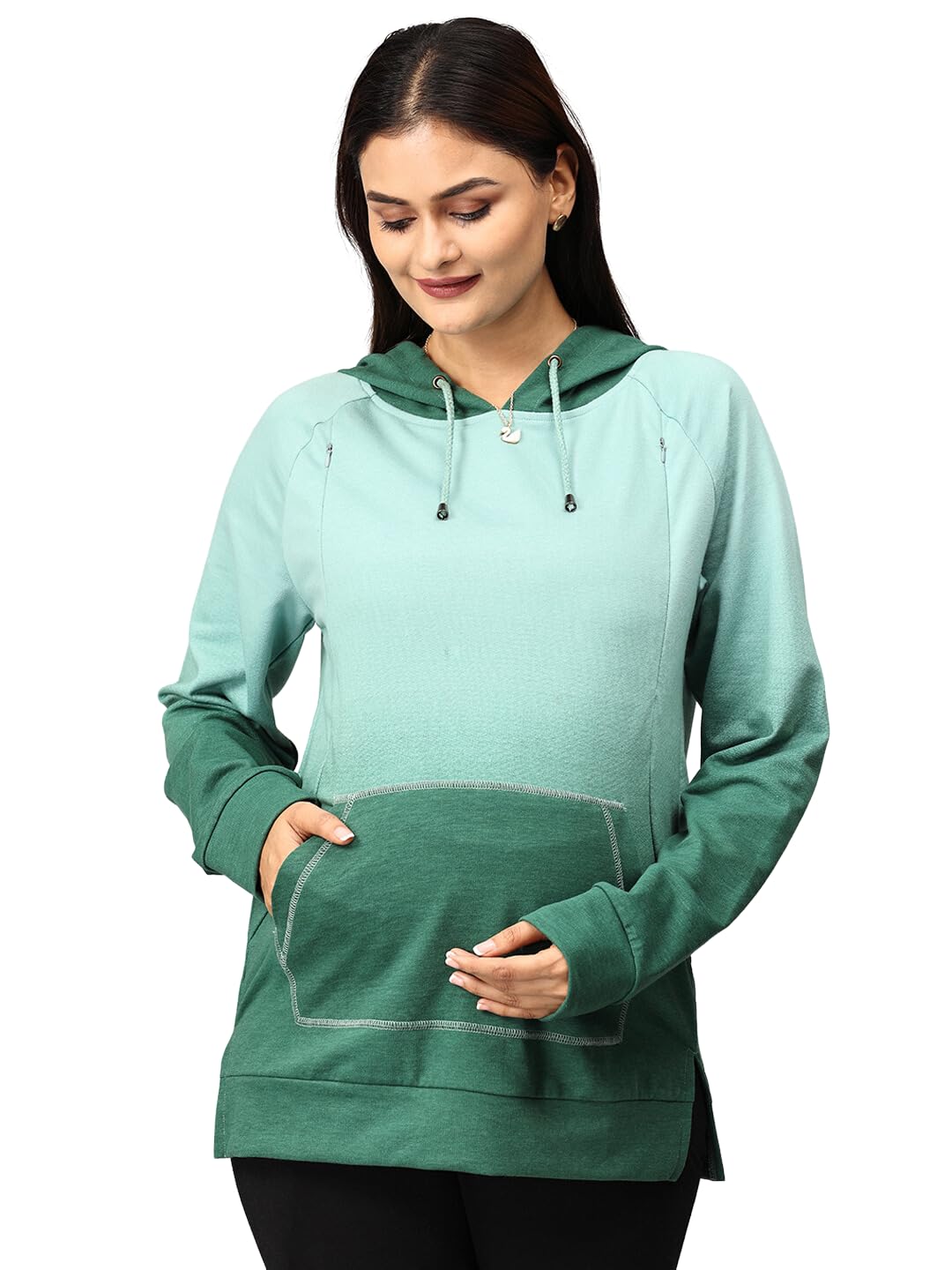 The Mom Store Maternity and Nursing Winter Hooded Sweatshirt | Breastfeeding Pre and Post Pregnancy Sweatshirt | Trendy Hoodies for Womens