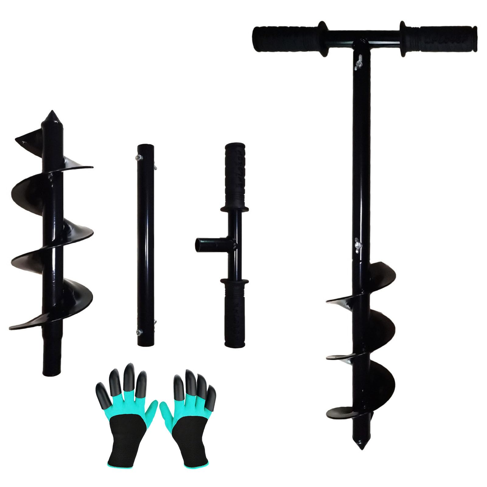 Tel Charme - Tarière de jardin pour perceuse manuelle - 10 x 60 cm - Tarière de jardin pour bulbes de fleurs, fleurs, plants, poteaux de clôture pour arbres, boîte aux lettres, outil de creusement