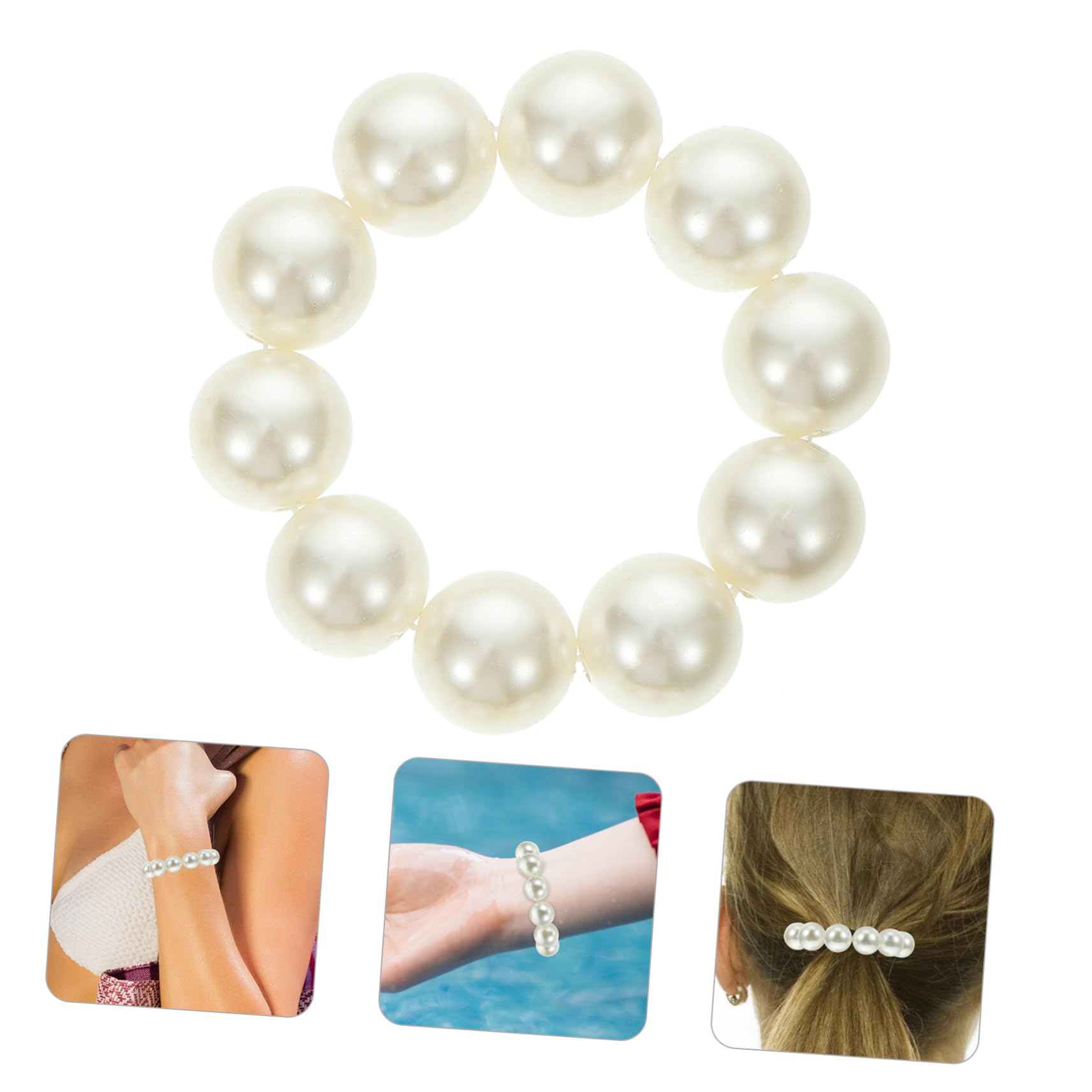 DOITOOL 12stücke Perlen-haargummis Für Damen Elastische Haargummis Als Haarband Und Armband Für Pferdeschwanz Zopf Und Dutt Für Dickes Und Lockiges Haar