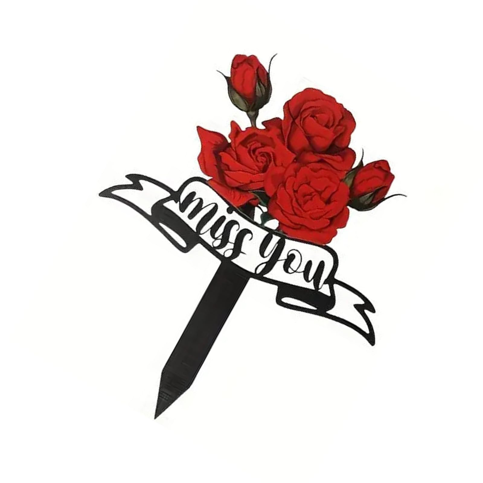 Practical Metal Memorial Crosses for Grave and Garden Rose Pattern Crosses Grave Markers for Cemeteries Cemetery Decoration