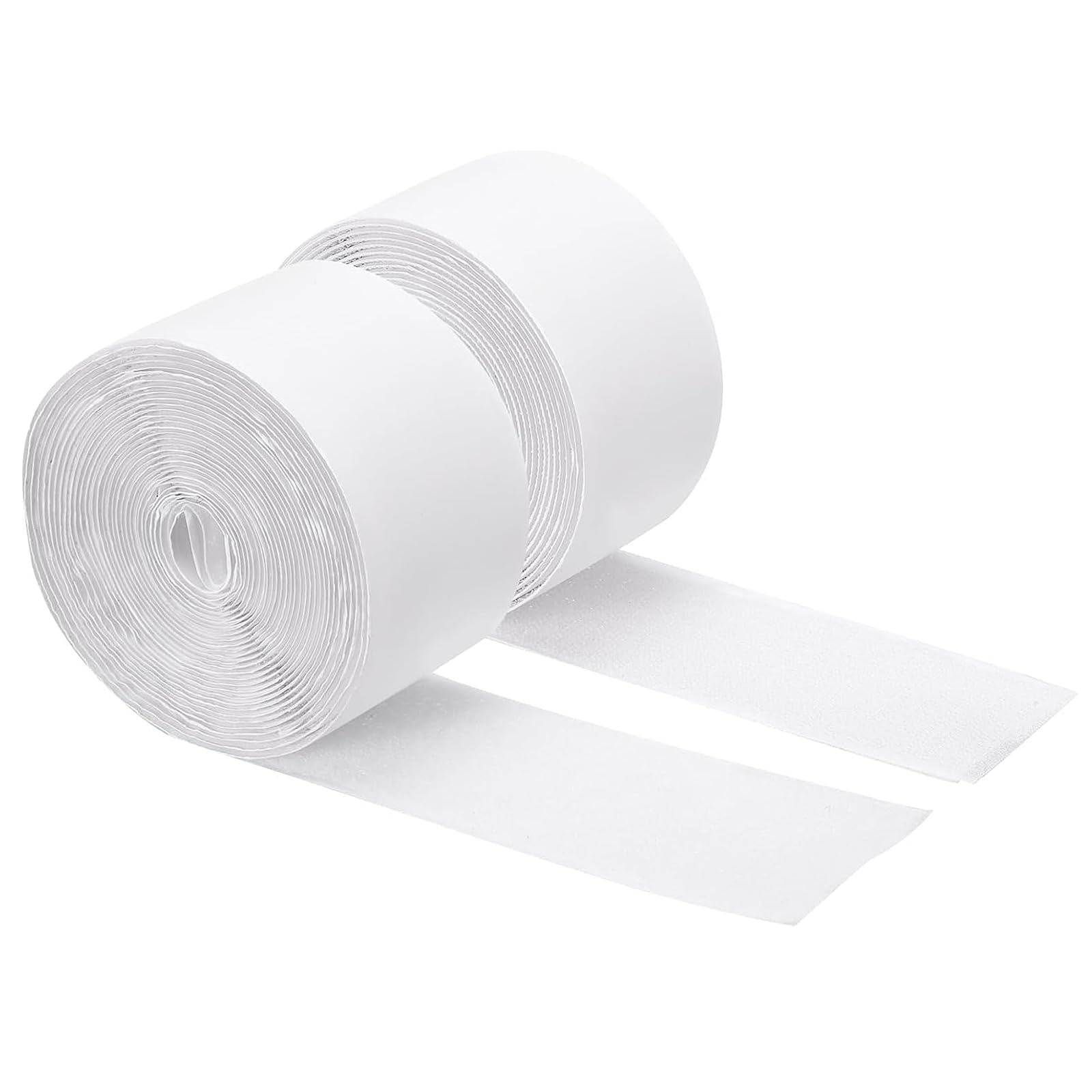 Foyscr 11cm x 2m Heavy Duty Hook and Loop Tape with Adhesive,(White)