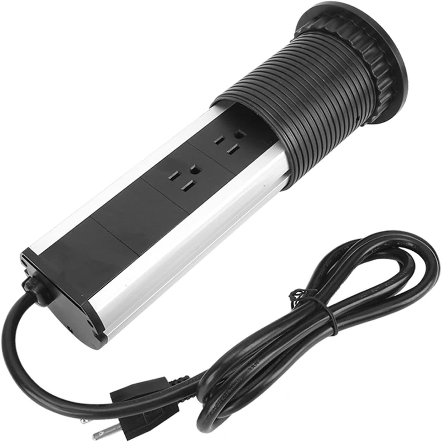 Pulling Up Outlet Socket Recessed Retractable Power Strip Charging Station with 3 US Socket and 2 USB Ports for Kitchen Counter Island Conference Office