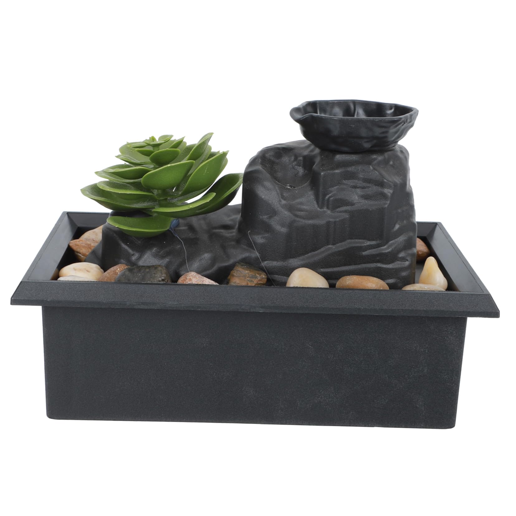 Fontaine de bureau cascade avec éclairage LED jeu d'eau intérieur en plastique pour table