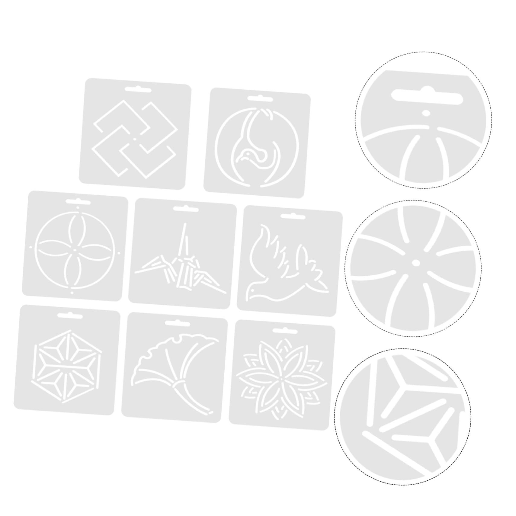 Righello Multifunzione in Acrilico per Ricamo, Set 8 Pezzi | Template per Cucito Fai-da-te, Strumenti per Patchwork e Quilting, Formato Pratico per Lavorazioni Multiple